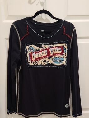 Double D Ranch Black Graphic Logo Top